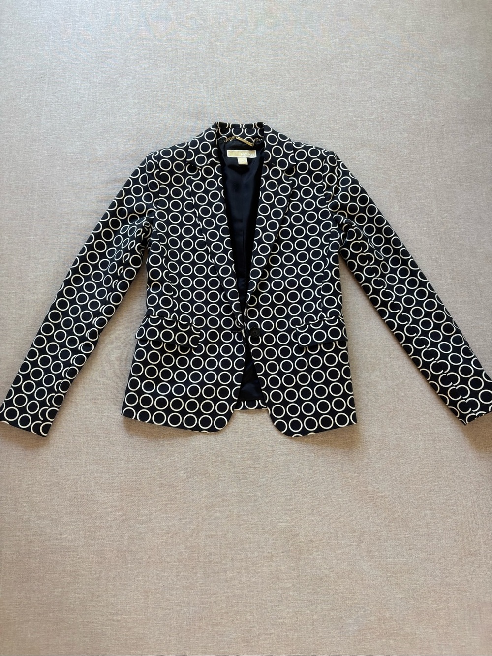 Michael Kors navy geometric work office professional tailored blazer size 0